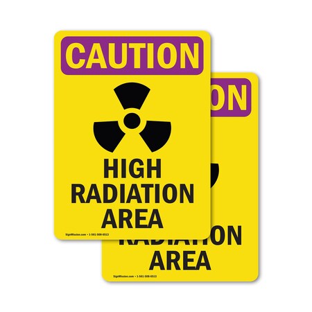 Signmission Radiation & Laser Sign, 7 in H x 5 in W, Vinyl Decal, Rectangle OS-2PACK-CR-D-57-V-10231